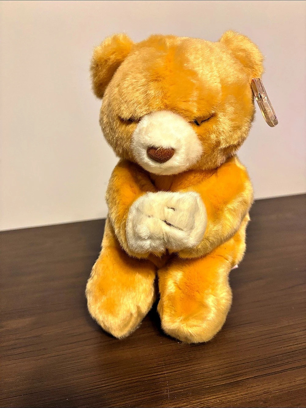Ty Hope the Praying Bear Orange & White Plush Toy